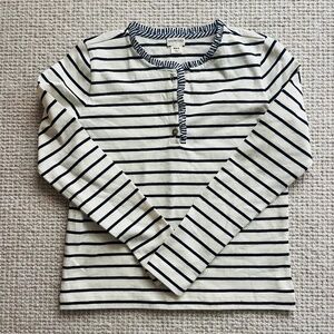 J Crew Girls Ruffle Collar Striped Shirt (M)